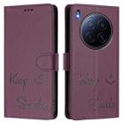 For Tecno Camon 40 Premier Smile Embossing RFID Leather Phone Case(Violet) - 2