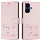 For Tecno Pop 10 / Infinix Smart 10 4G Smile Embossing RFID Leather Phone Case(Pink) - 2