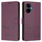 For Tecno Pop 10 / Infinix Smart 10 4G Smile Embossing RFID Leather Phone Case(Violet) - 2