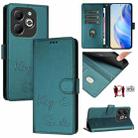 For Infinix Smart 8 Plus / Smart 8 Pro Smile Embossing RFID Leather Phone Case(Peacock Green) - 1