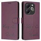 For Infinix Smart 8 Plus / Smart 8 Pro Smile Embossing RFID Leather Phone Case(Violet) - 3