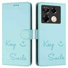 For Infinix Note 40 Pro 4G X6850 Smile Embossing RFID Leather Phone Case(Mint Green) - 3