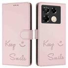 For Infinix Note 40 Pro 4G X6850 Smile Embossing RFID Leather Phone Case(Pink) - 3