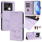 For Infinix Note 40 Pro 4G X6850 Smile Embossing RFID Leather Phone Case(Light Purple) - 1