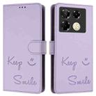 For Infinix Note 40 Pro 4G X6850 Smile Embossing RFID Leather Phone Case(Light Purple) - 3