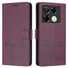 For Infinix Note 40 Pro 4G X6850 Smile Embossing RFID Leather Phone Case(Violet) - 3
