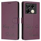 For Infinix Note 40 Pro 5G X6851 Smile Embossing RFID Leather Phone Case(Violet) - 3