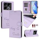 For Infinix Note 40 4G Smile Embossing RFID Leather Phone Case(Light Purple) - 1