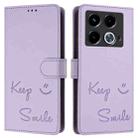 For Infinix Note 40 4G Smile Embossing RFID Leather Phone Case(Light Purple) - 3