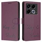 For Infinix Note 40 4G Smile Embossing RFID Leather Phone Case(Violet) - 3