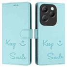 For Infinix Hot 40 / Hot 40 Pro Smile Embossing RFID Leather Phone Case(Mint Green) - 3