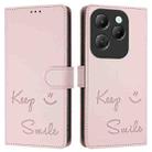 For Infinix Hot 40 / Hot 40 Pro Smile Embossing RFID Leather Phone Case(Pink) - 3