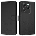 For Infinix Hot 40 / Hot 40 Pro Smile Embossing RFID Leather Phone Case(Black) - 3