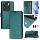 For Infinix Hot 40 / Hot 40 Pro Smile Embossing RFID Leather Phone Case(Peacock Green) - 1