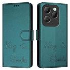 For Infinix Hot 40 / Hot 40 Pro Smile Embossing RFID Leather Phone Case(Peacock Green) - 3