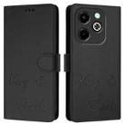 For Infinix Hot 40i Smile Embossing RFID Leather Phone Case(Black) - 3