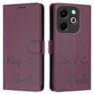 For Infinix Hot 40i Smile Embossing RFID Leather Phone Case(Violet) - 3