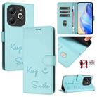 For Infinix Smart 8 Smile Embossing RFID Leather Phone Case(Mint Green) - 1