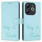 For Infinix Smart 8 Smile Embossing RFID Leather Phone Case(Mint Green) - 3