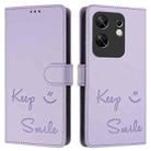 For Infinix Zero 30 4G Smile Embossing RFID Leather Phone Case(Light Purple) - 3