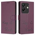 For Infinix Zero 30 4G Smile Embossing RFID Leather Phone Case(Violet) - 3