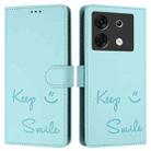 For Infinix Zero 30 5G Smile Embossing RFID Leather Phone Case(Mint Green) - 3