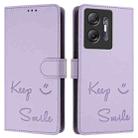 For Infinix Hot 30 5G Smile Embossing RFID Leather Phone Case(Light Purple) - 3