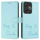 For Infinix Hot 30 Play / 30 Play NFC Smile Embossing RFID Leather Phone Case(Mint Green) - 3