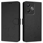 For Infinix Hot 30 Play / 30 Play NFC Smile Embossing RFID Leather Phone Case(Black) - 3