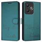 For Infinix Hot 30 Play / 30 Play NFC Smile Embossing RFID Leather Phone Case(Peacock Green) - 3