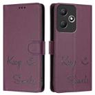 For Infinix Hot 30 Play / 30 Play NFC Smile Embossing RFID Leather Phone Case(Violet) - 3