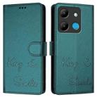 For Infinix Smart 7 India Smile Embossing RFID Leather Phone Case(Peacock Green) - 3