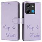 For Infinix Smart 7 India Smile Embossing RFID Leather Phone Case(Light Purple) - 3