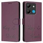 For Infinix Smart 7 India Smile Embossing RFID Leather Phone Case(Violet) - 3