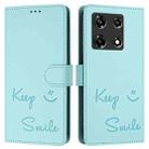 For Infinix Note 30 Pro / Note 30 5G Smile Embossing RFID Leather Phone Case(Mint Green) - 3