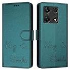 For Infinix Note 30 Pro / Note 30 5G Smile Embossing RFID Leather Phone Case(Peacock Green) - 3