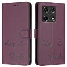 For Infinix Note 30 Pro / Note 30 5G Smile Embossing RFID Leather Phone Case(Violet) - 3