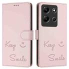 For Infinix Note 30i Smile Embossing RFID Leather Phone Case(Pink) - 3