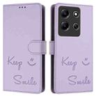 For Infinix Note 30i Smile Embossing RFID Leather Phone Case(Light Purple) - 3