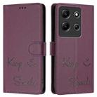 For Infinix Note 30i Smile Embossing RFID Leather Phone Case(Violet) - 3