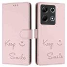 For Infinix Note 30 4G X6833B Smile Embossing RFID Leather Phone Case(Pink) - 3