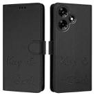 For Infinix Hot 30i Smile Embossing RFID Leather Phone Case(Black) - 3