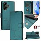 For Infinix Hot 30i Smile Embossing RFID Leather Phone Case(Peacock Green) - 1