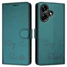 For Infinix Hot 30i Smile Embossing RFID Leather Phone Case(Peacock Green) - 3