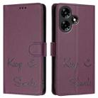 For Infinix Hot 30i Smile Embossing RFID Leather Phone Case(Violet) - 3