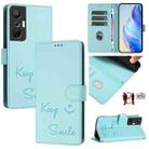 For Infinix Hot 20S / Hot 20 Pro Smile Embossing RFID Leather Phone Case(Mint Green) - 1