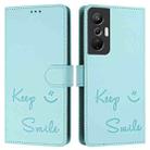 For Infinix Hot 20S / Hot 20 Pro Smile Embossing RFID Leather Phone Case(Mint Green) - 3