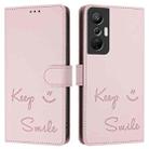 For Infinix Hot 20S / Hot 20 Pro Smile Embossing RFID Leather Phone Case(Pink) - 3