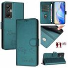 For Infinix Hot 20S / Hot 20 Pro Smile Embossing RFID Leather Phone Case(Peacock Green) - 1