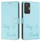 For Infinix Hot 20 5G X666 / X66B Smile Embossing RFID Leather Phone Case(Mint Green) - 3